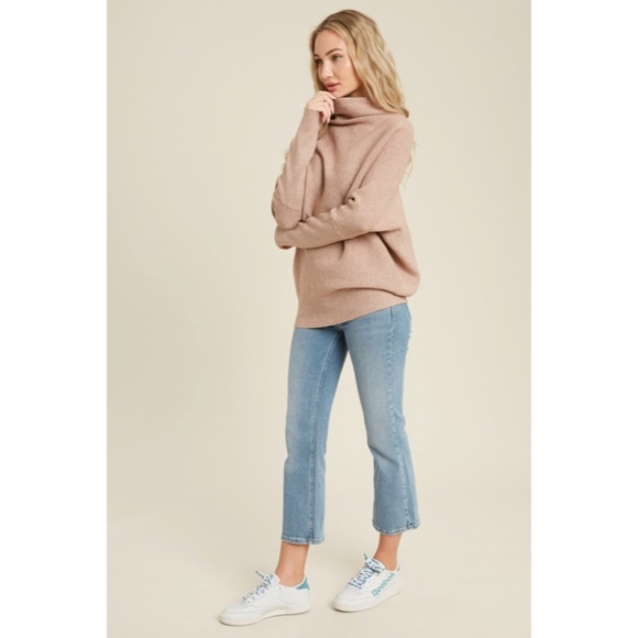 SOLD OUT Latte Slouch Neck Dolman Knit Pullover Sweater - Picture 3 of 3